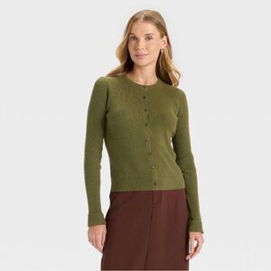 A New Day Olive Button-Up Cardigan